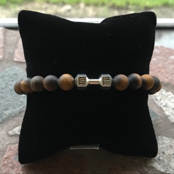 Genuine matte golden tiger eye barbell - Picture 6 of 7